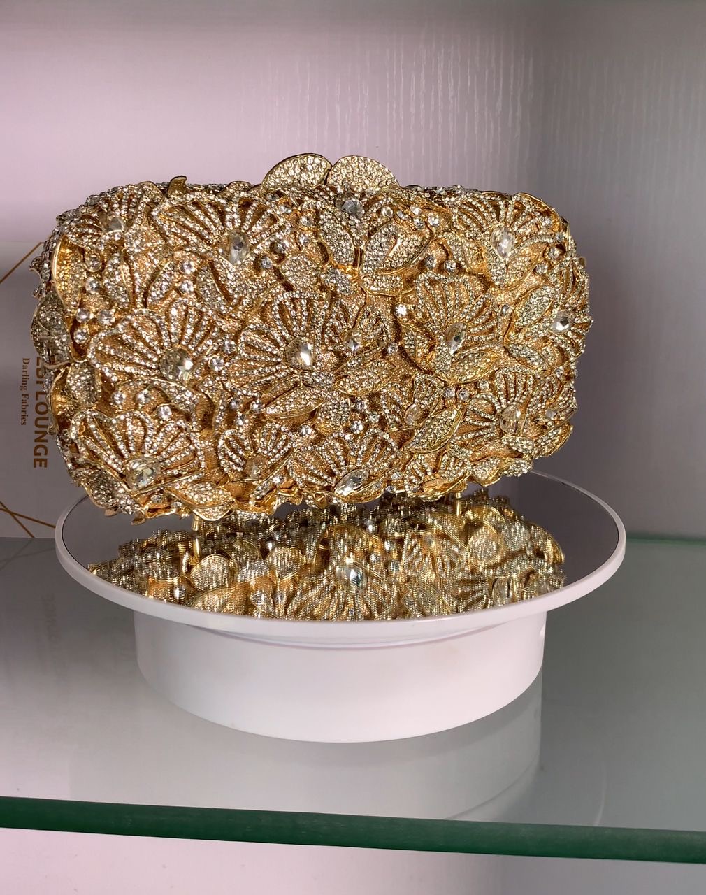 Golden Petal Clutch Purse