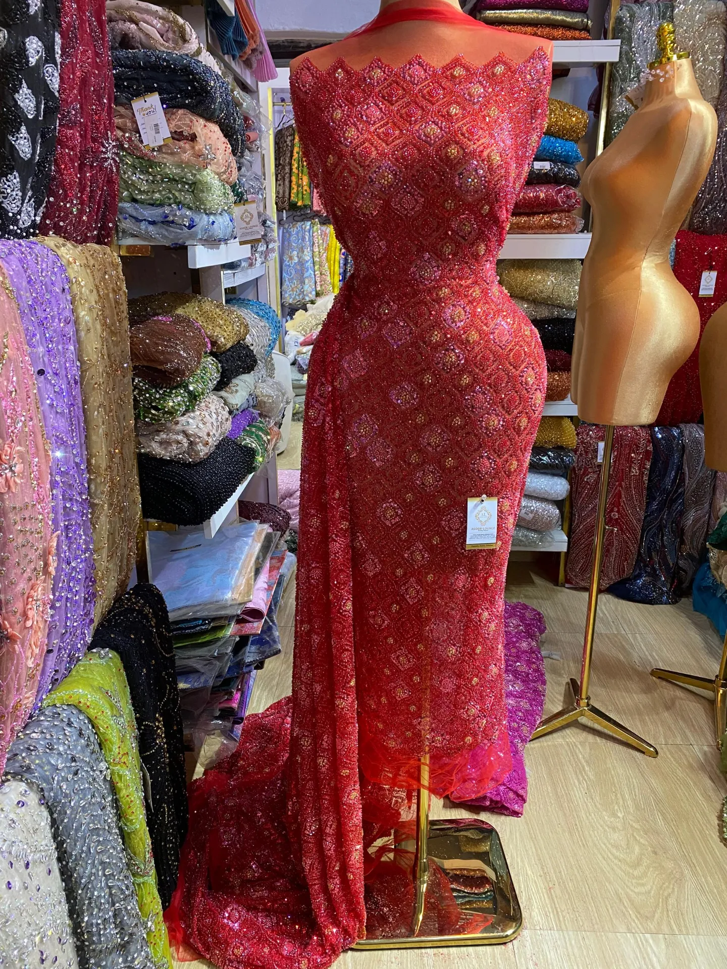 Fola Beaded Fabric